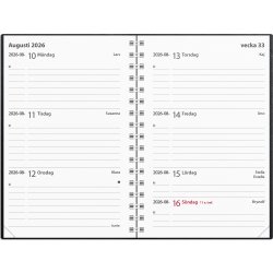 Burde 2026 Kalender Leader, Konstläder, Svart, Spi