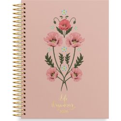 Burde 2026 Kalender, Life Organizer, Rosa