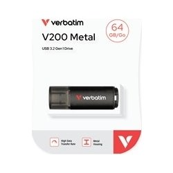 Verbatim USB-minne 3.2 V200, 64 GB, metall
