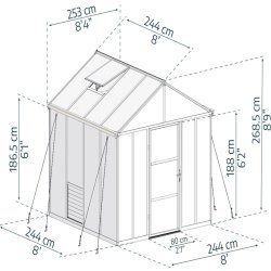 Palram Canopia Glory Växthus, 6,2 m2, grå