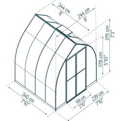 Palram Canopia Bella Växthus, 6 m2, silver