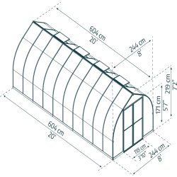 Palram Canopia Bella Växthus, 14,7 m2, silver