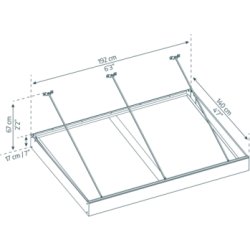 Palram Canopia Sophia XL 2000 dörrbaldakin, grå