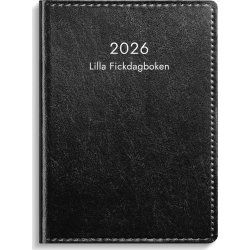 Burde 2026 Lilla Fickdagboken, Konstläder, Svart