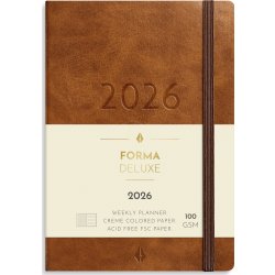 Burde 2026 Liten veckokalender Forma Deluxe brun