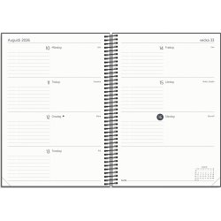 Burde 2026 Kalender Organizer &amp; Notes, Svart