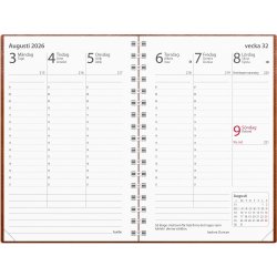 Burde 2026 Kalender Prestige, Konstläder, Cognac