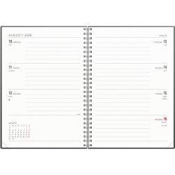 Burde 2026 Kalender Senator A5, Konstläder, Svart