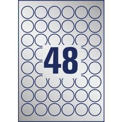 Avery L6129-20 runda, slitstarka etiketter, 30 mm,