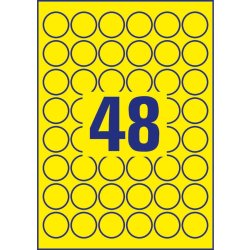 Avery L6128-20 runda, slitstarka etiketter, 30 mm,