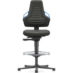 Nexxit Arbetsstol, svart/blå, Duotec, fotring