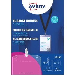 Avery 4834 Namnskyltshållare XL med nyckelband