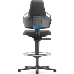 Nexxit Arbetsstol, svart/blå, Duotec, fotring