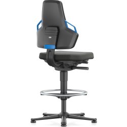 Nexxit Arbetsstol, svart/blå, Duotec, fotring