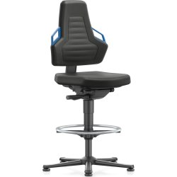 Nexxit Arbetsstol, svart/blå, Duotec, fotring