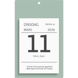 Burde 2026 Väggplån, Humor, Dagblock