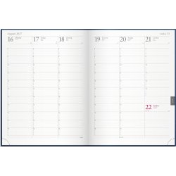 Burde 2027 Veckojournal, Konstläder, Blå