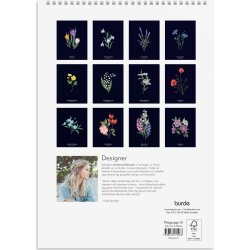 Burde 2026 Väggkalender Illustrerad Blomster