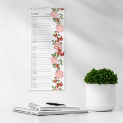 Burde 2026 Väggkalender, Lilla Blomsterkalendern