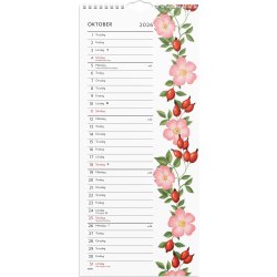 Burde 2026 Väggkalender, Lilla Blomsterkalendern