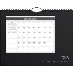 Burde 2026 Väggkalender, Miljökalendern Elegant