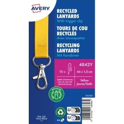 Avery 4842Y Nyckelband, gul med karbinhake