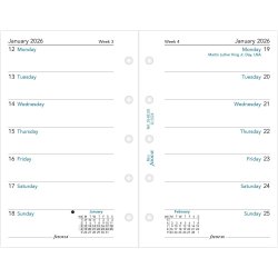 Filofax 2026 Refill | Mini | Vecka | Engelsk