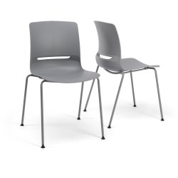 Denver kantinstol u. dyna, grå, 2 st,