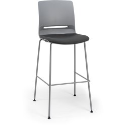 Denver hög mötesstol m. dyna, grå, 2 st