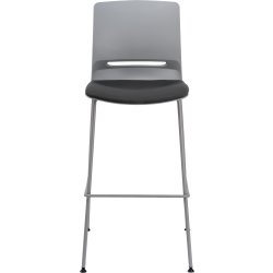 Denver hög mötesstol m. dyna, grå, 2 st