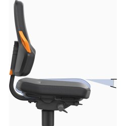 Nexxit Arbetsstol, svart/blå, Duotec, fotring