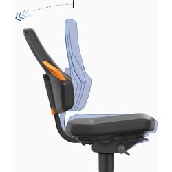 Nexxit Arbetsstol, svart/blå, Duotec, fotring