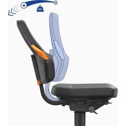 Nexxit Arbetsstol, svart/blå, Duotec, fotring