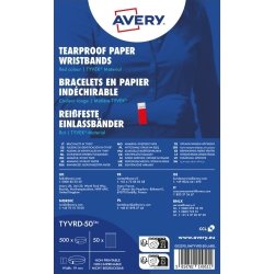 Avery TYVRD-50 Armband | röd | 500 st. | 256x19mm