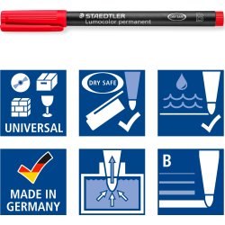 Staedtler Lumocolor 314 Märkpenna B, permanent, rö