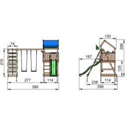 Jungle Gym Home 2.1 lektorn, klättring+rutschkana