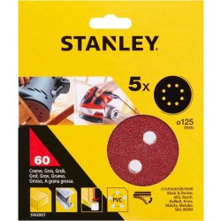 Stanley Slipskiva Ø125 mm, korn 60, 5 st.