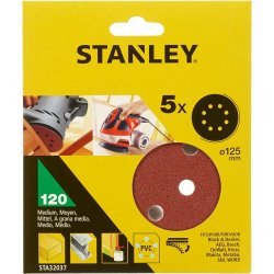 Stanley Sliprondell Ø125 mm, korn 120, 5 st.