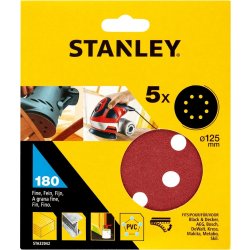 Stanley Slipskiva Ø125 mm, korn 180, 5 st.