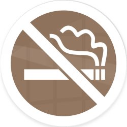 Skylt | Rökning förbjuden | Ø10 cm | Brun