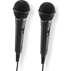 HAMA Mikrofon Karaoke Dynamisk Mono 2-Pack, Svart