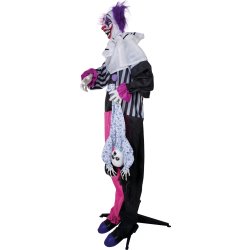 Rosa/svart clown med ljus/ljud - 170 cm