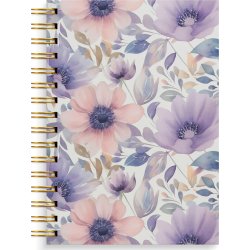 Burde Anteckningsbok | A5 | Linj. | Lilac flowers
