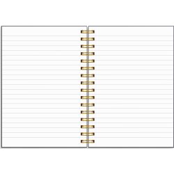 Burde Anteckningsbok | A5 | Linj. | Black flower