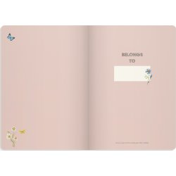 Burde Deluxe Anteckningsbok B5 | Lin.| Pink meadow