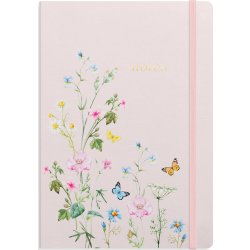 Burde Deluxe Anteckningsbok B5 | Lin.| Pink meadow