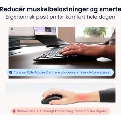 Contour RollerMouse Pro Wireless Slim WR | Ljusgrå