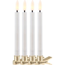 Sirius Sille Julgransljus, Vit, 4 st.