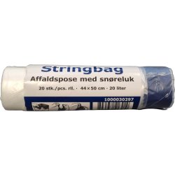 Soppåsar m/dragskostängning, 20 L, 50x44 cm, Klar