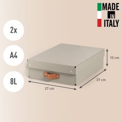 Leitz Puro Box m. lock | M låg | Beige | 2 st.